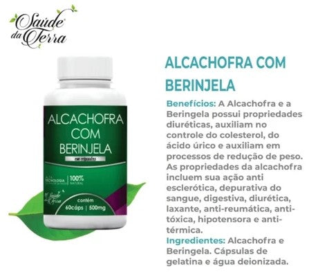 Alcachofra com Berinjela Saúde da Terra – 60 Cápsulas