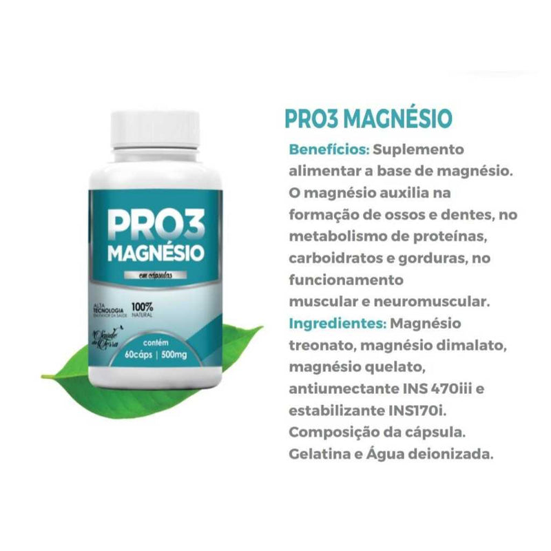 Pro3 Magnésio Saúde da Terra - 60 CAPS