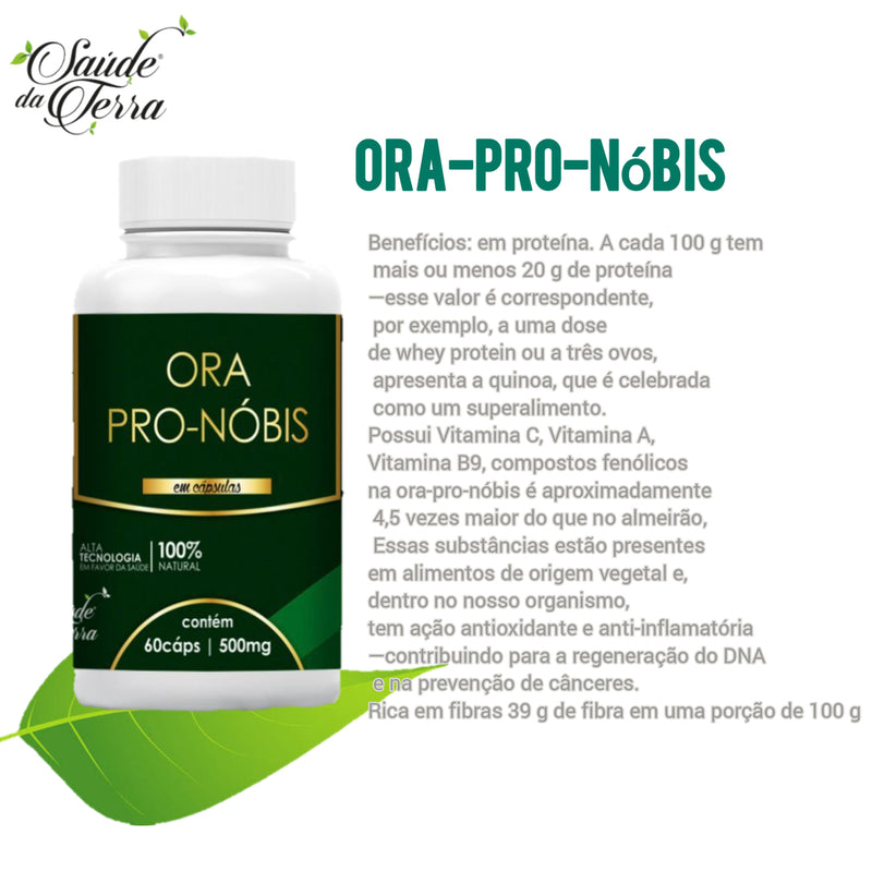 Ora Pro-Nóbis Saúde da Terra - 60 CAPS